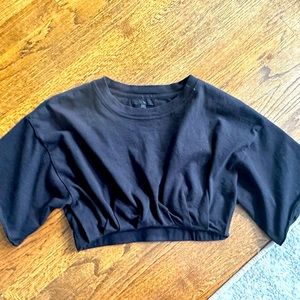 Hours Crop Black Shirt Small/XS by REVOLVE
